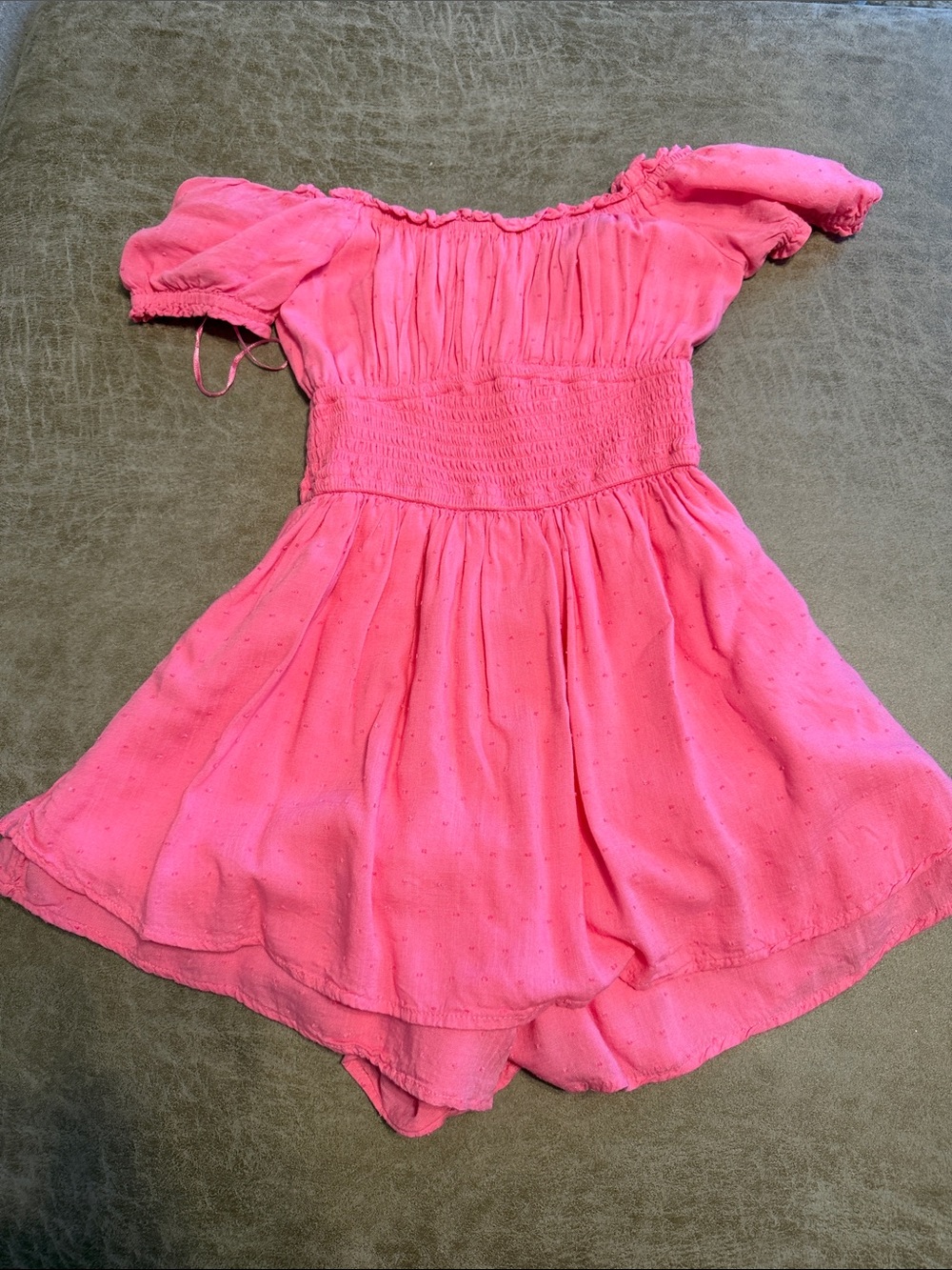 Hollister Hot Pink Off-Shoulder Romper